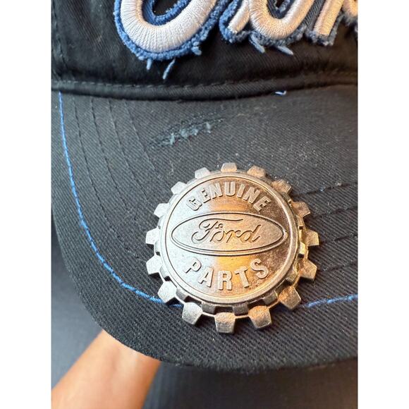 Genuine Ford Adjustable Black Mens Baseball Hat Cap w/ Bottle Cap Opener - Picture 8 of 12